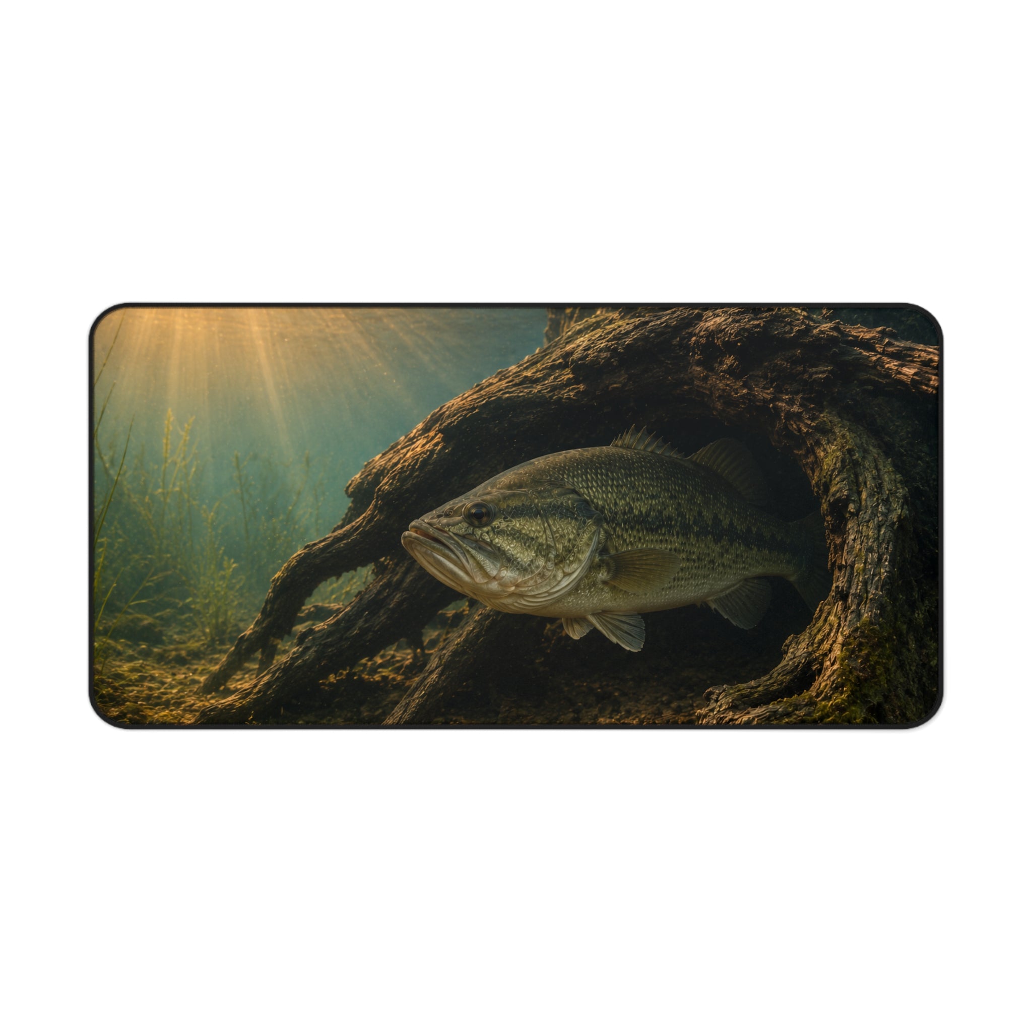 Largemouth Bass Desk Mat, Underwater Fishing Mouse Pad, Bass Fishing Desk Mat, Aquarium Fish Mousepad, Angler Gift
