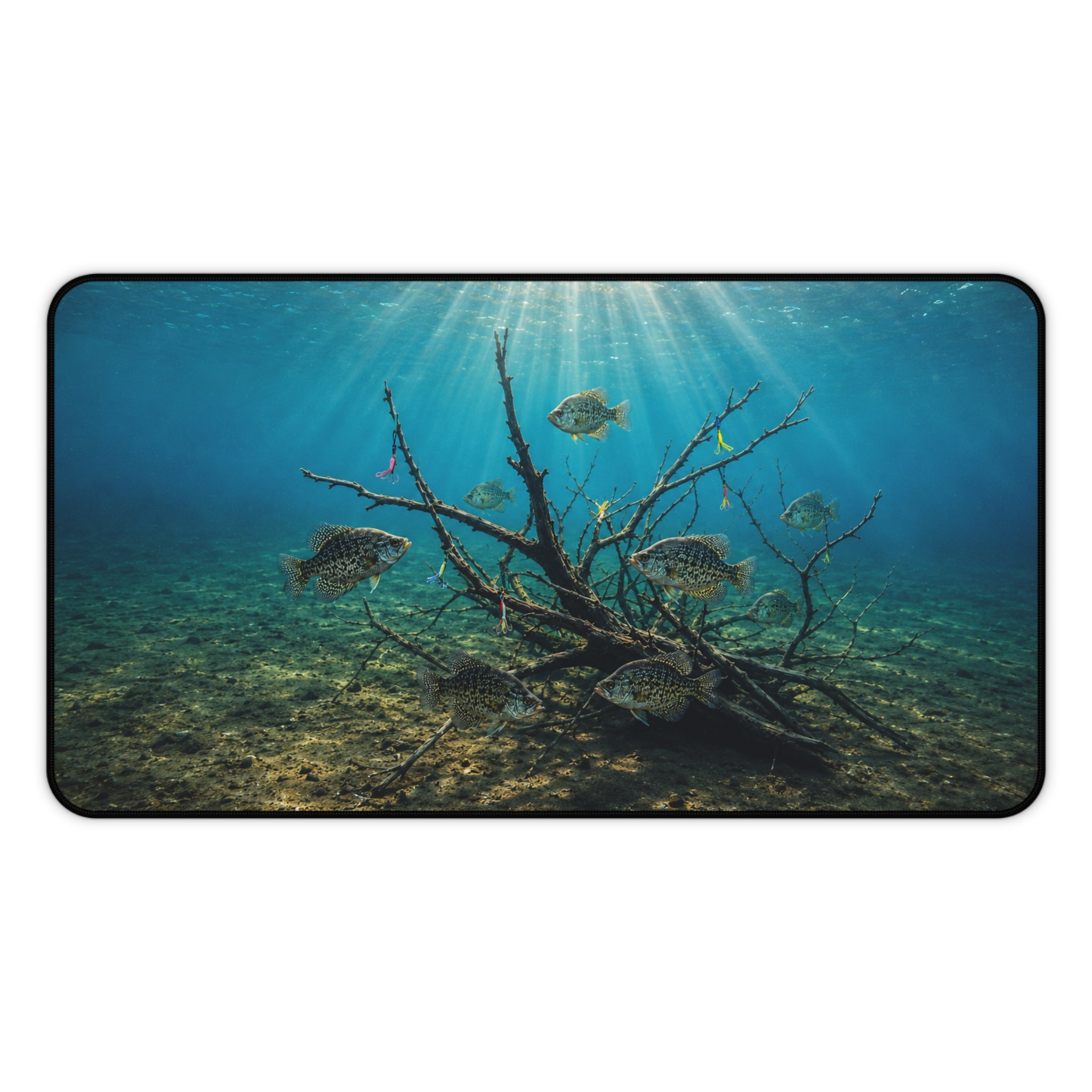 Underwater Sunbeams with Fish Desk Mat | Ocean Scene