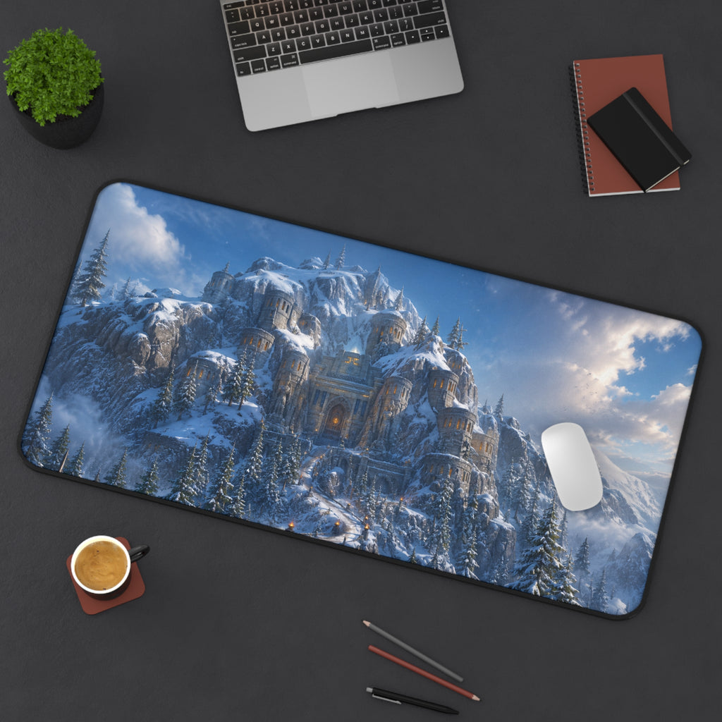 Ironforge Desk Mat, Dwarven City Mouse Pad, Snowy Mountain Fortress Gaming Mat, MMORPG Desk Decor, RPG Gamer Gift, World of Warcraft
