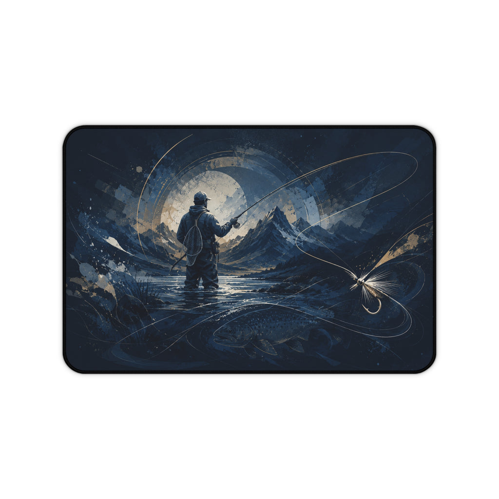 Fly Fishing Illustration Desk Mat | Fly Fishing Gift