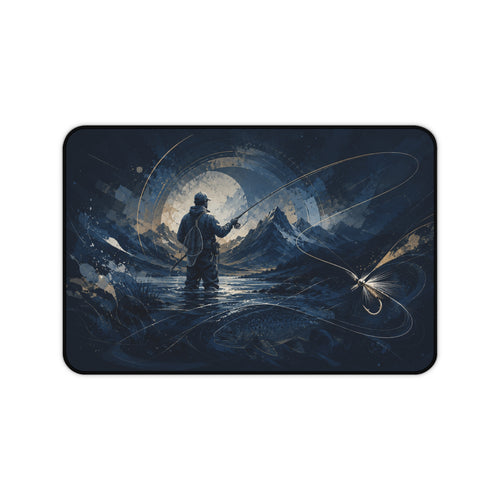 Fly Fishing Illustration Desk Mat | Fly Fishing Gift