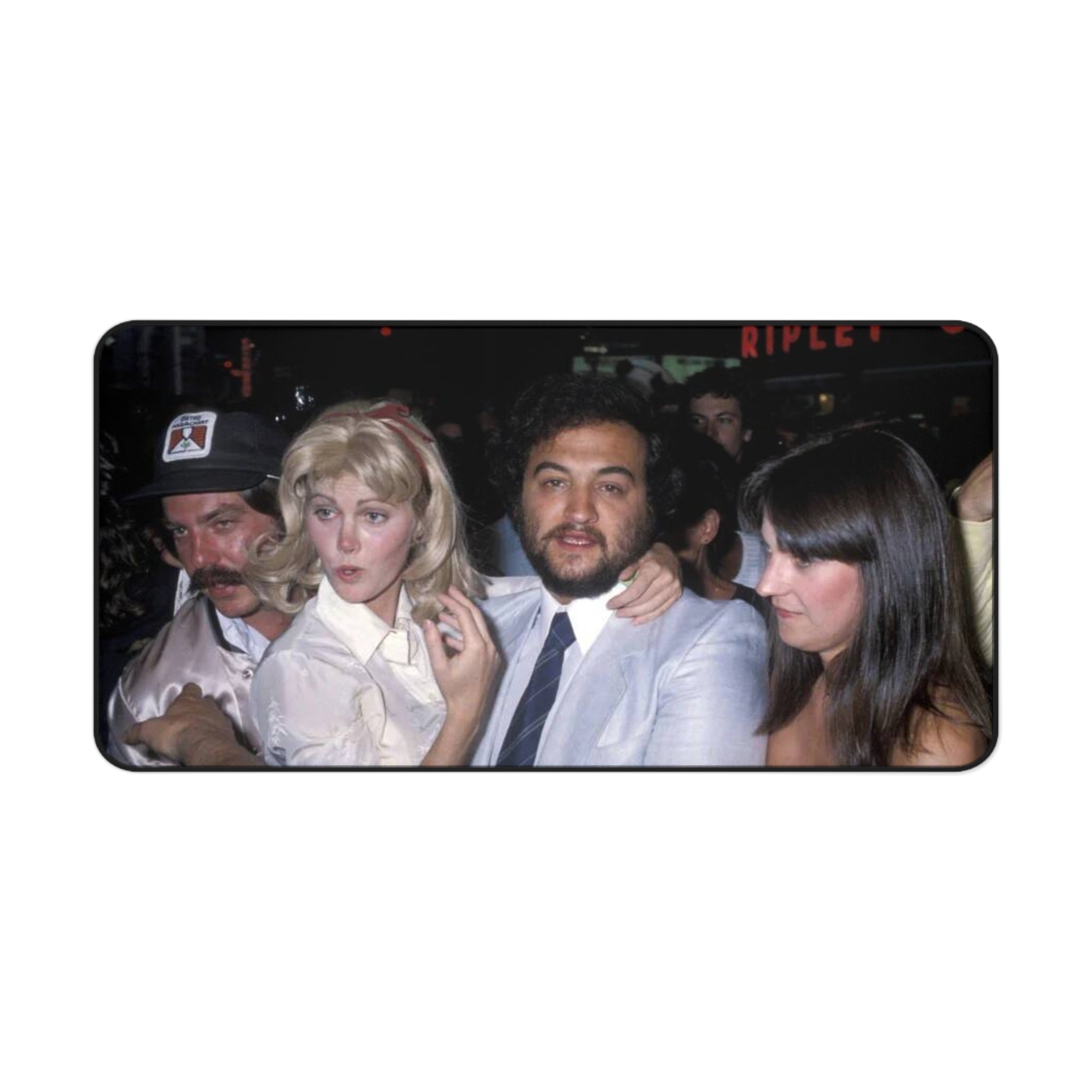 Vintage Nightclub Photo Desk Mat | Retro Party Scene, 1970s Celebrities