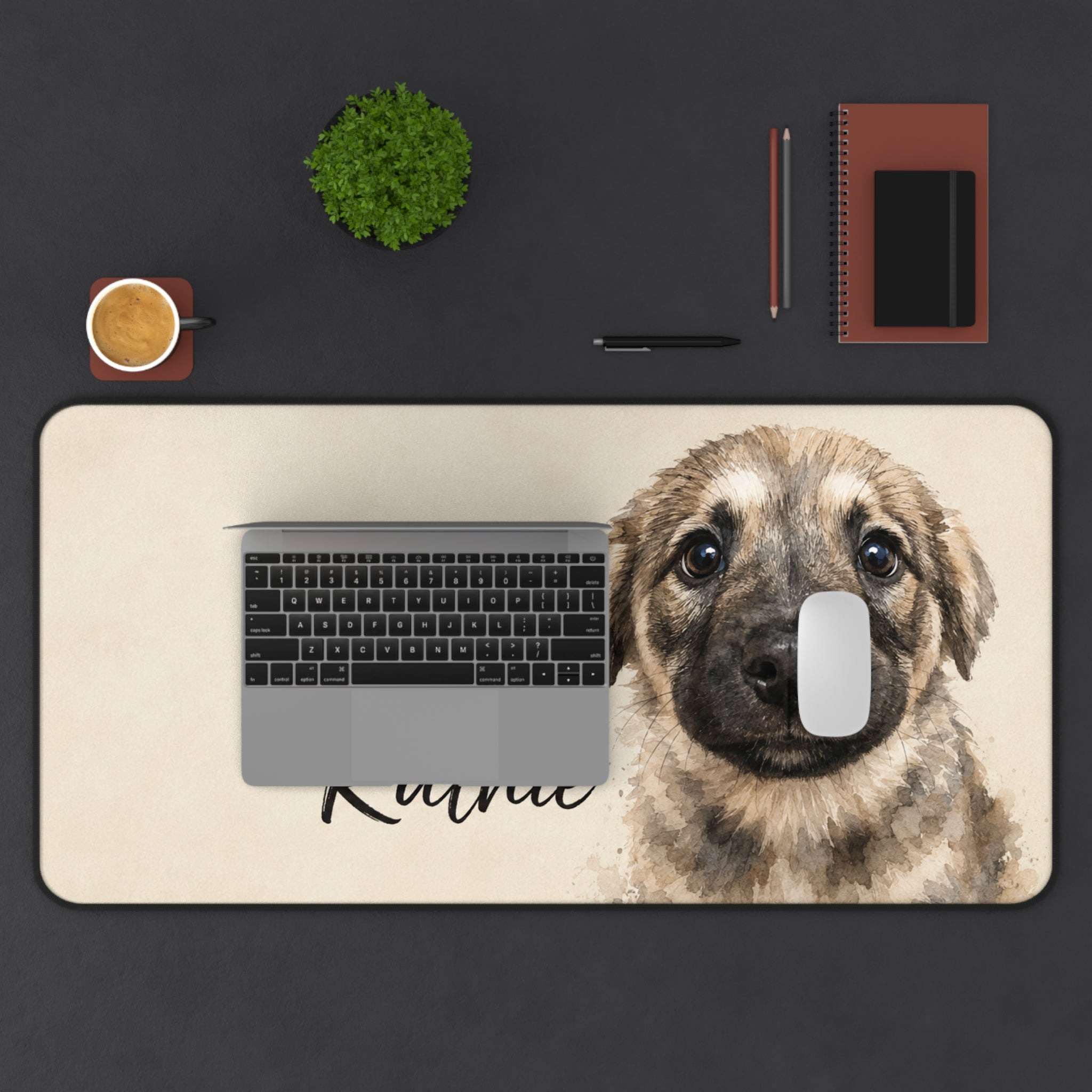 Personalized Puppy Portrait Desk Mat For Pet Owner | Pet Birthday Gift | Dog Adoption Day | Custom Mouse Pad For Pet Lovers
