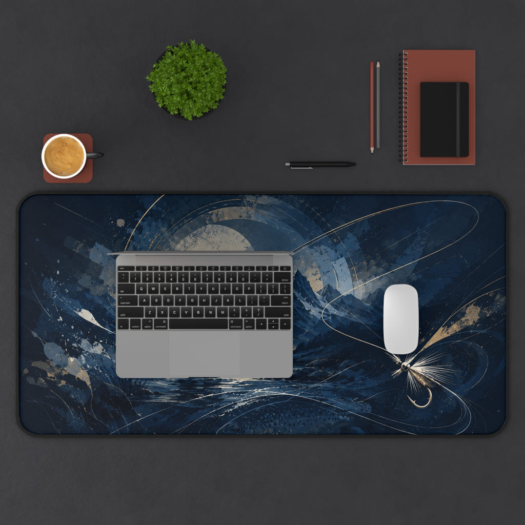 Fly Fishing Illustration Desk Mat | Fly Fishing Gift