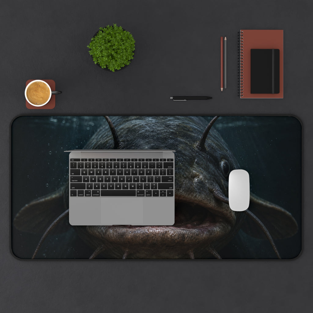 Giant Catfish Face Desk Mat | Underwater Fish Mousepad