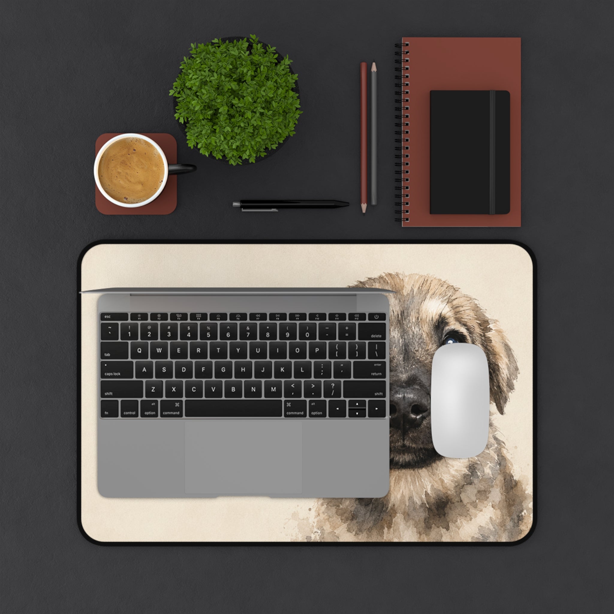 Personalized Puppy Portrait Desk Mat For Pet Owner | Pet Birthday Gift | Dog Adoption Day | Custom Mouse Pad For Pet Lovers