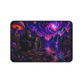 Psychedelic Nightscape Chimp Fishing Desk Mat | Cosmic Mushroom Lake
