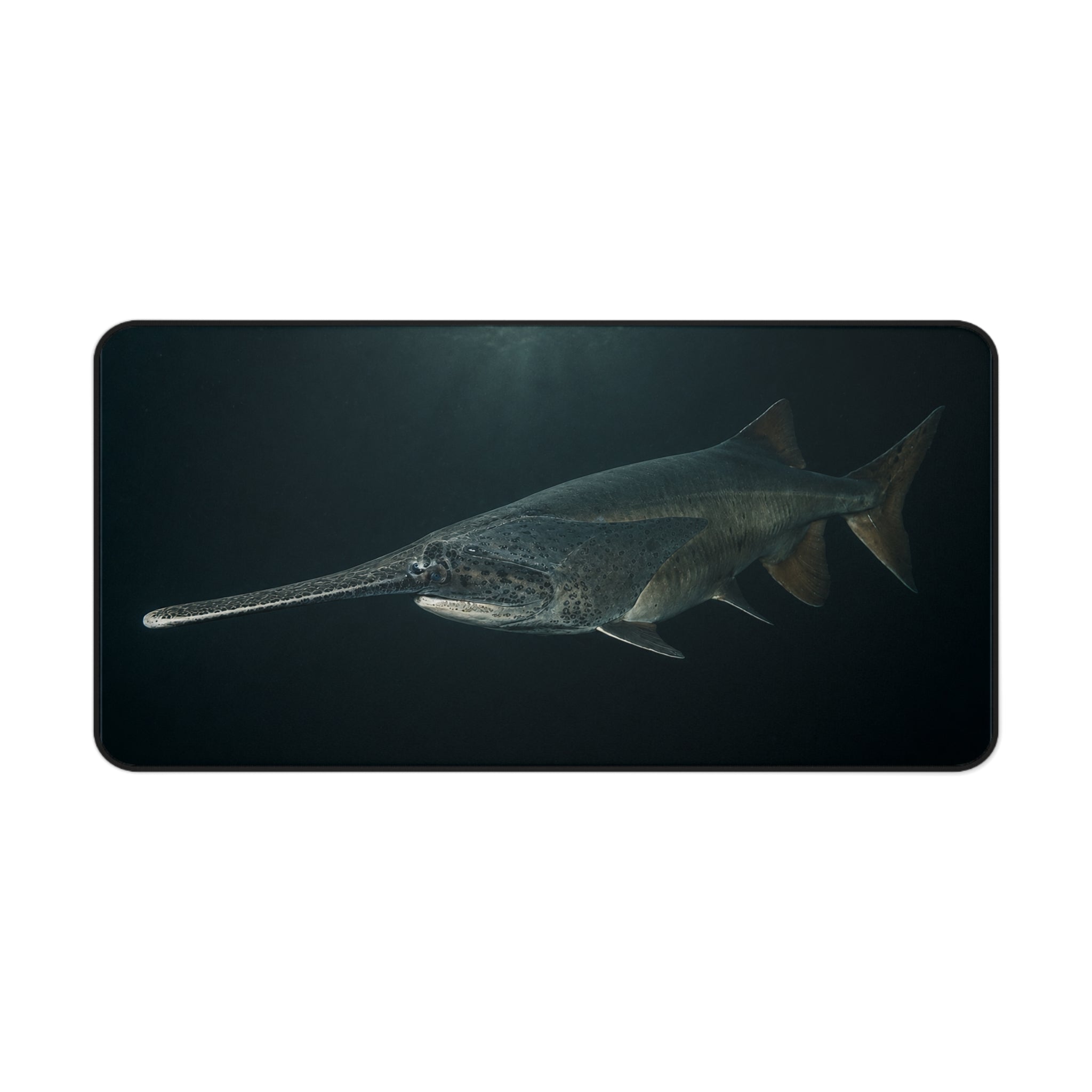 Paddlefish Desk Mat, Spoonbill Fish Mouse Pad, Underwater Fishing Artwork, Ancient River Fish Gaming Mat, Angler Gift