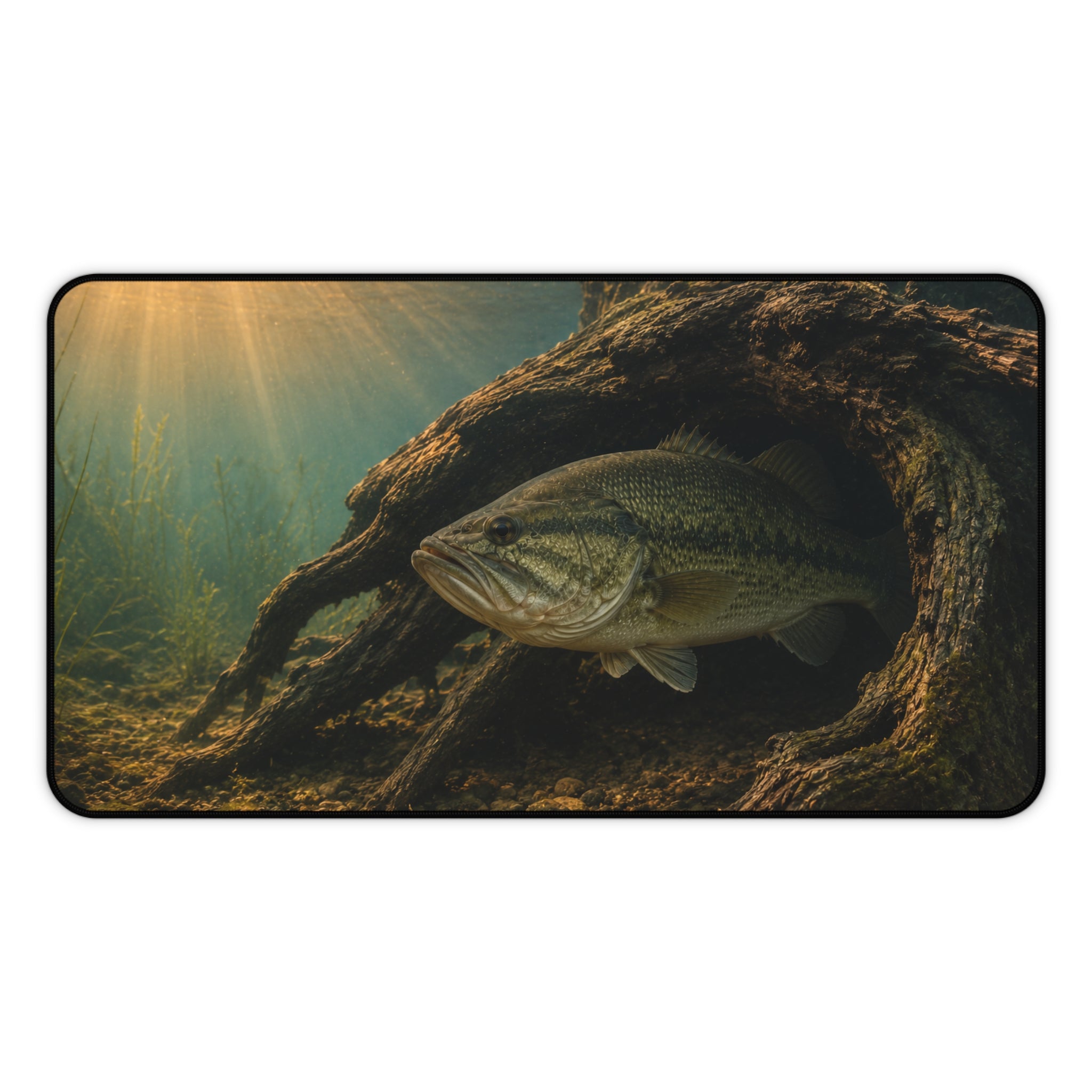 Largemouth Bass Desk Mat, Underwater Fishing Mouse Pad, Bass Fishing Desk Mat, Aquarium Fish Mousepad, Angler Gift