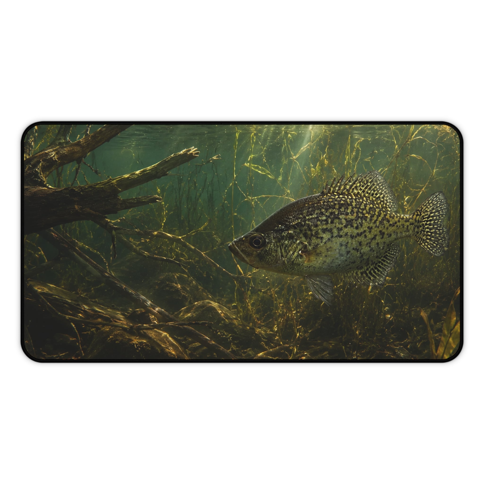 Crappie Season Desk Mat — Thick Stitched Edge Gaming Desk Mat with Original Artwork