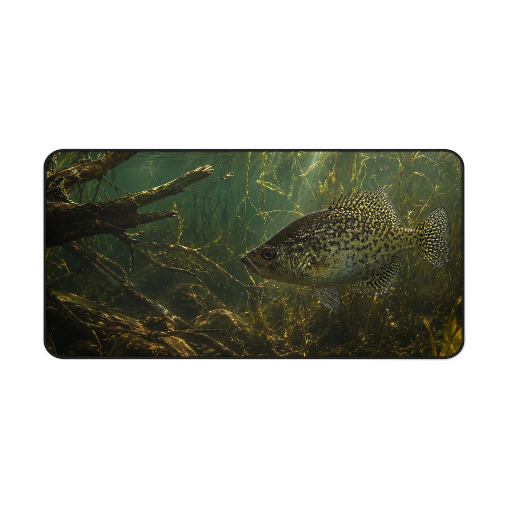Crappie Season Desk Mat — Thick Stitched Edge Gaming Desk Mat with Original Artwork