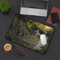 Forest Stream Leopard Desk Mat | Scenic Wildlife Mouse Pad