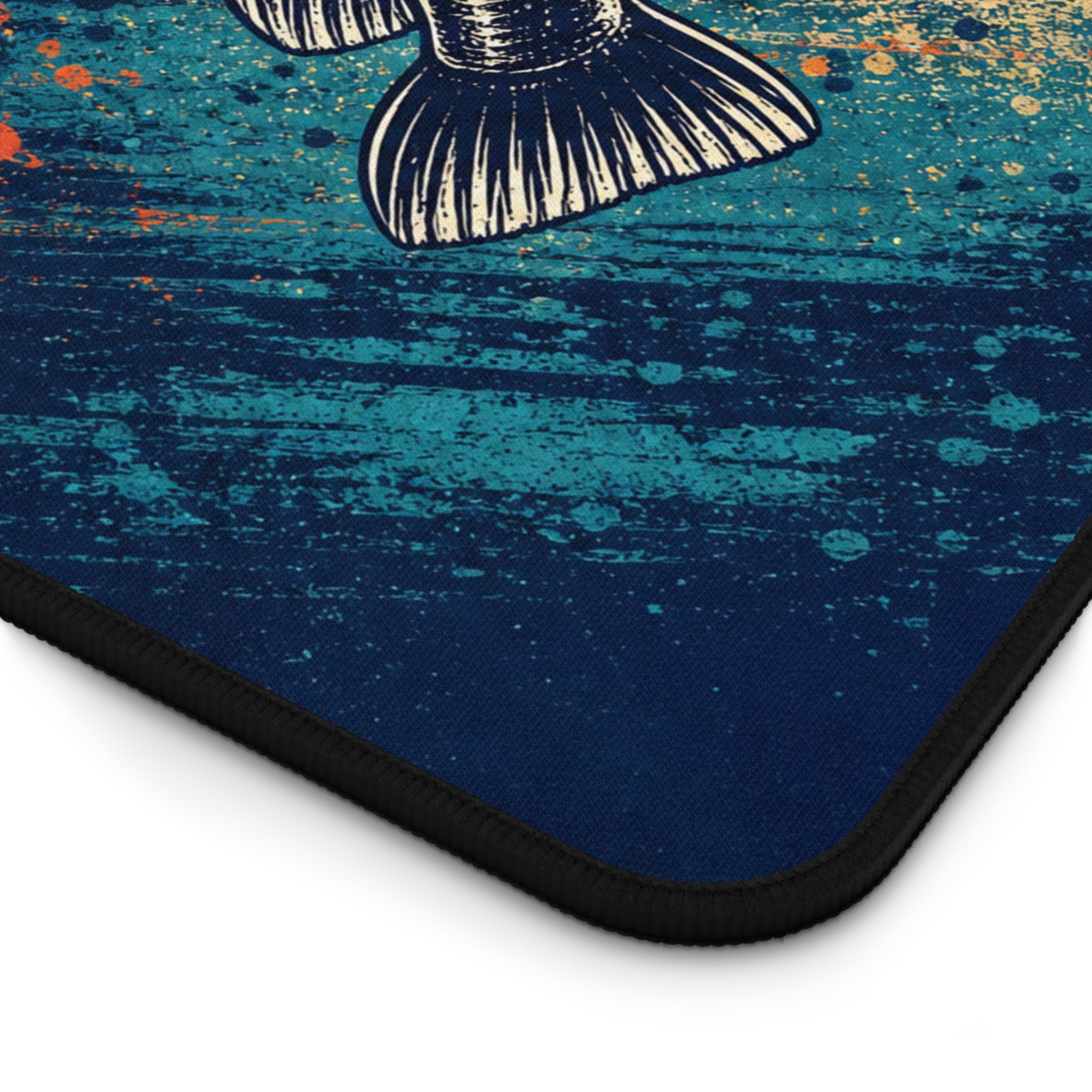 Catfish Chaos Desk Mat, Fishing Mouse Pad, Colorful Catfish Art Desk Pad, Angler Gift, Outdoor Office Decor, Oversized Gaming Mat
