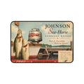 Vintage Johnson Sea-Horse Outboard Motor Desk Mat | 1940 Fishing Dock Art