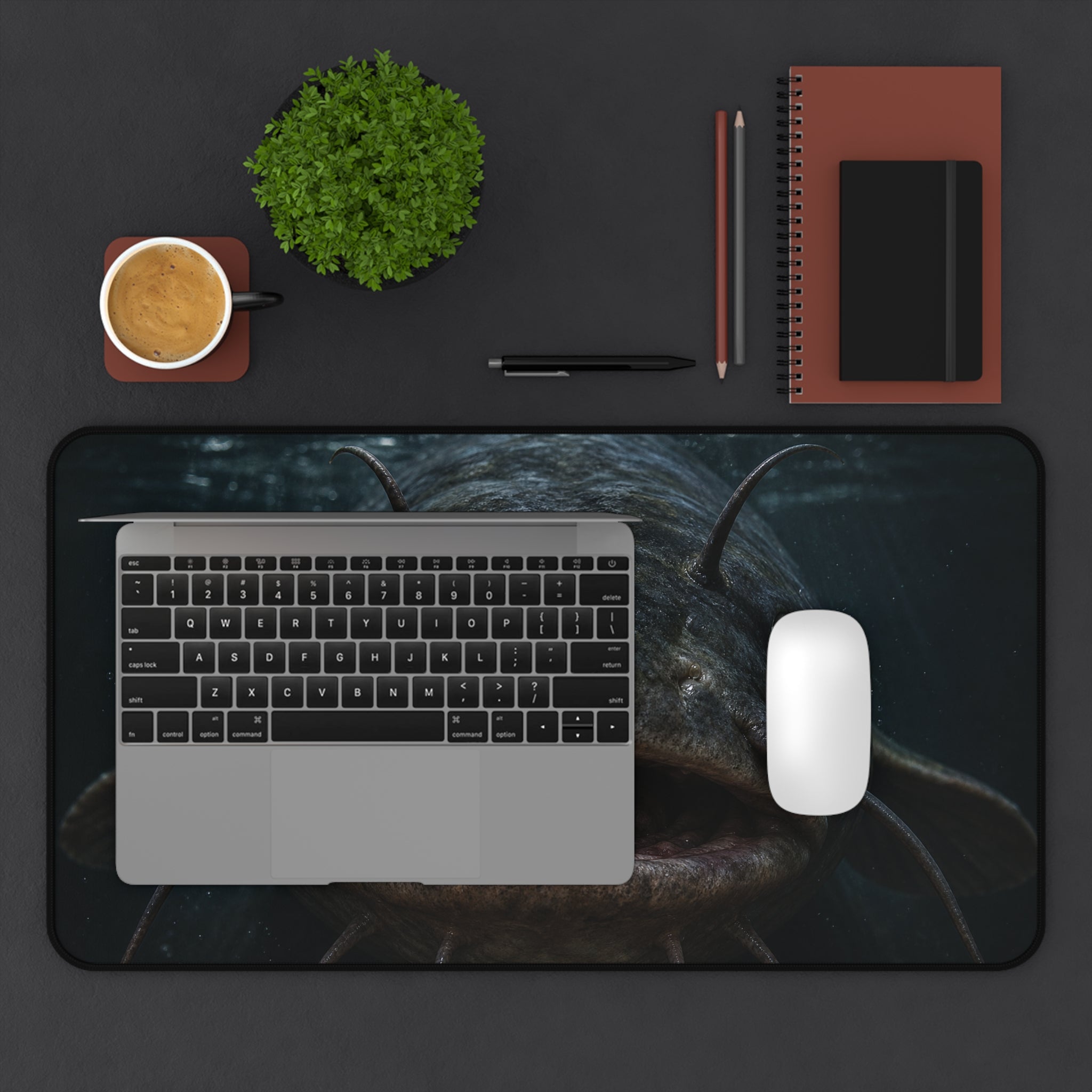 Giant Catfish Face Desk Mat | Underwater Fish Mousepad