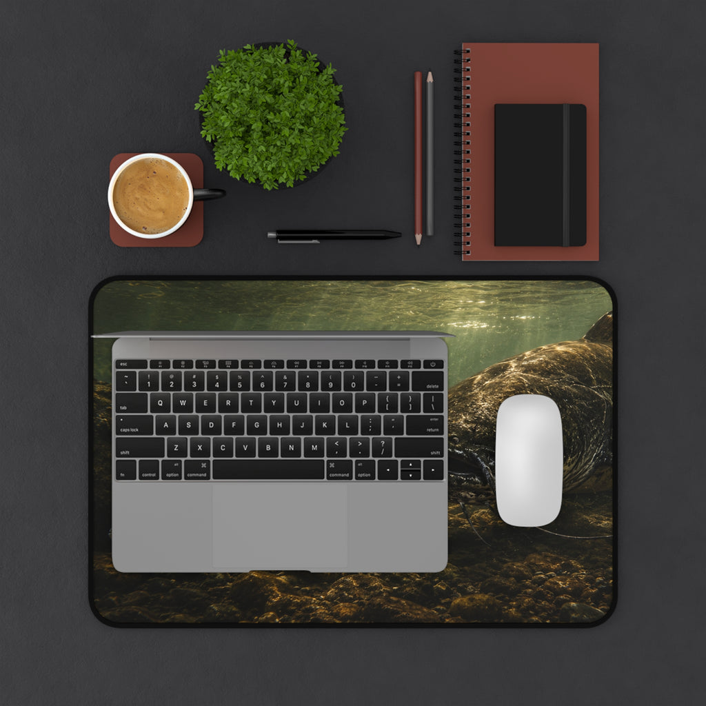 Dark Catfish Desk Mat — Thick Stitched Edge Gaming Desk Mat with Original Artwork