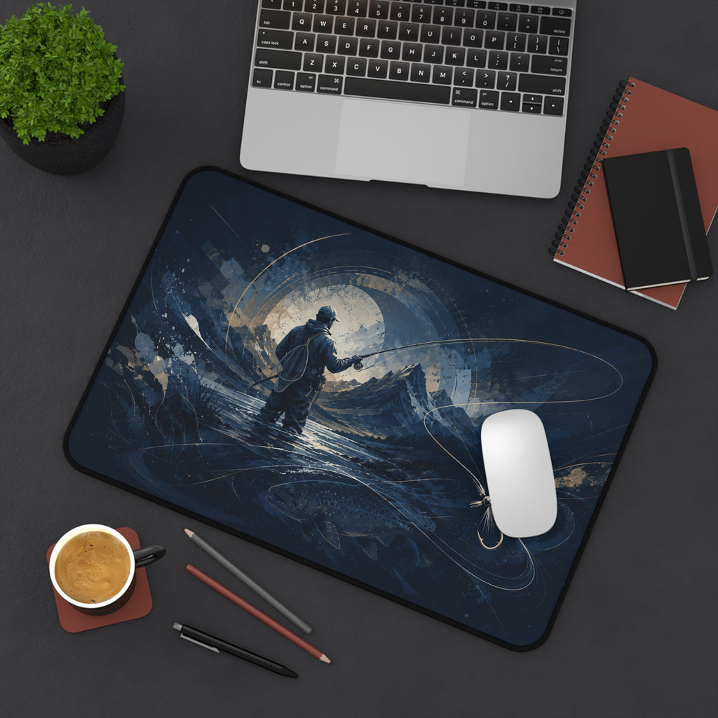 Fly Fishing Illustration Desk Mat | Fly Fishing Gift