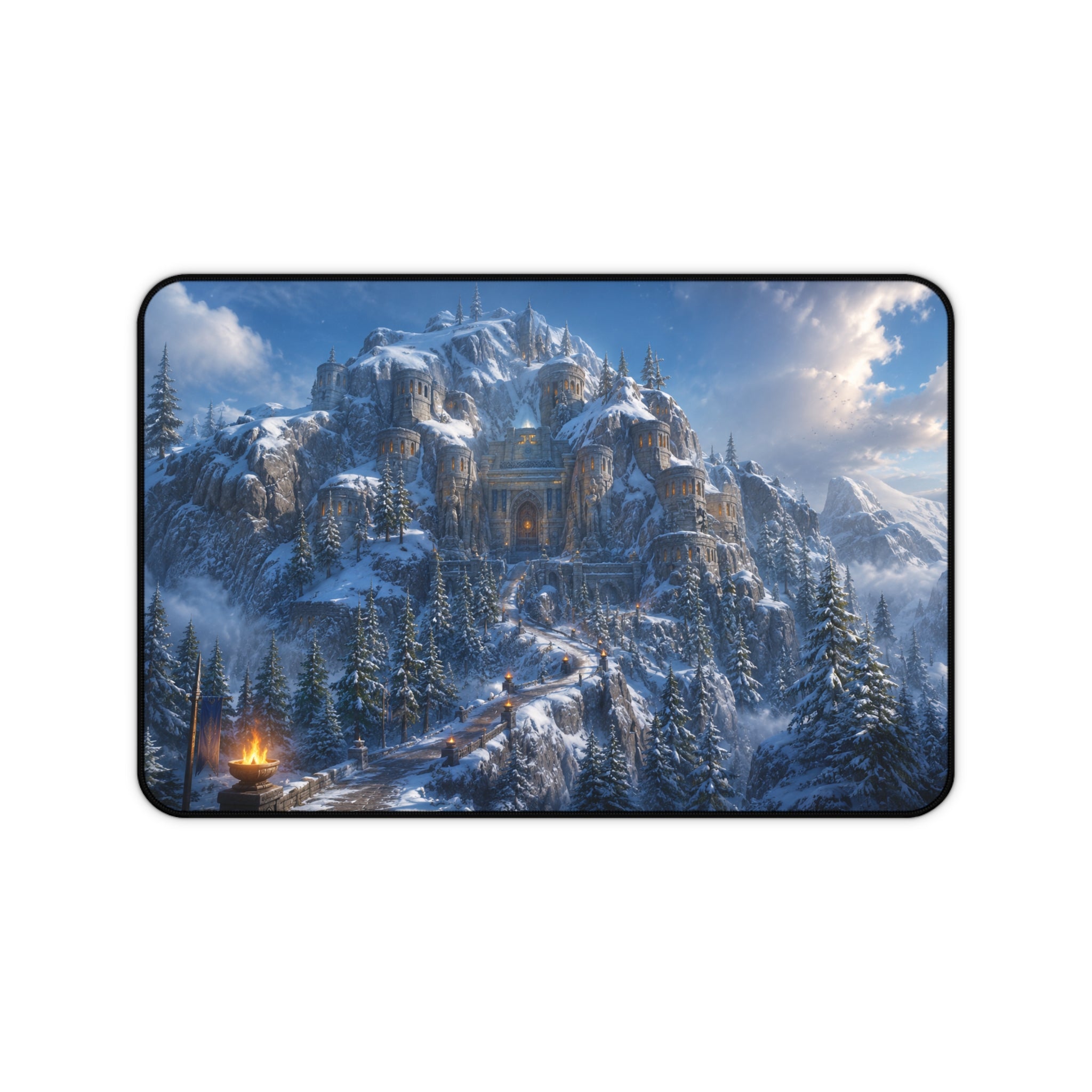 Ironforge Desk Mat, Dwarven City Mouse Pad, Snowy Mountain Fortress Gaming Mat, MMORPG Desk Decor, RPG Gamer Gift, World of Warcraft