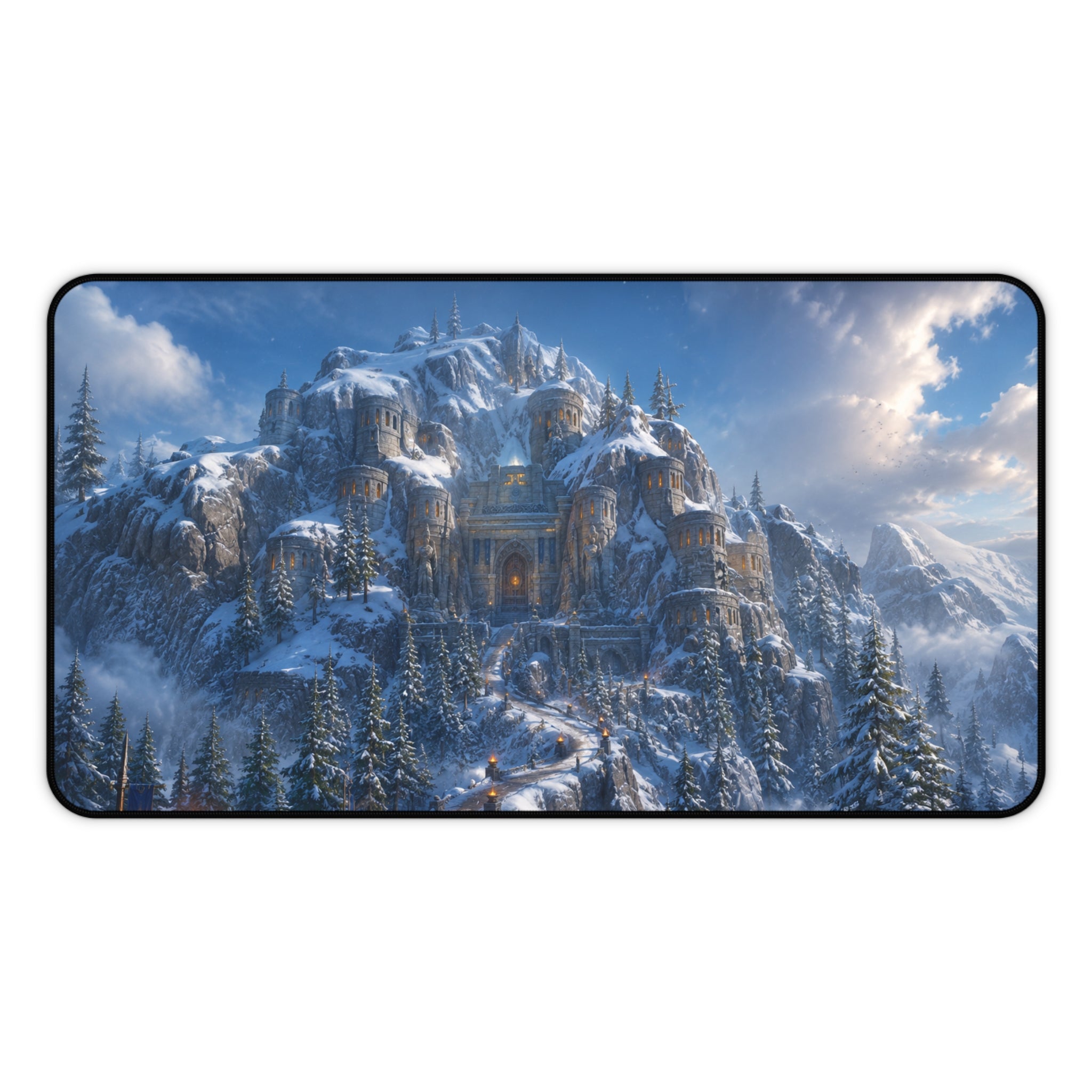 Ironforge Desk Mat, Dwarven City Mouse Pad, Snowy Mountain Fortress Gaming Mat, MMORPG Desk Decor, RPG Gamer Gift, World of Warcraft