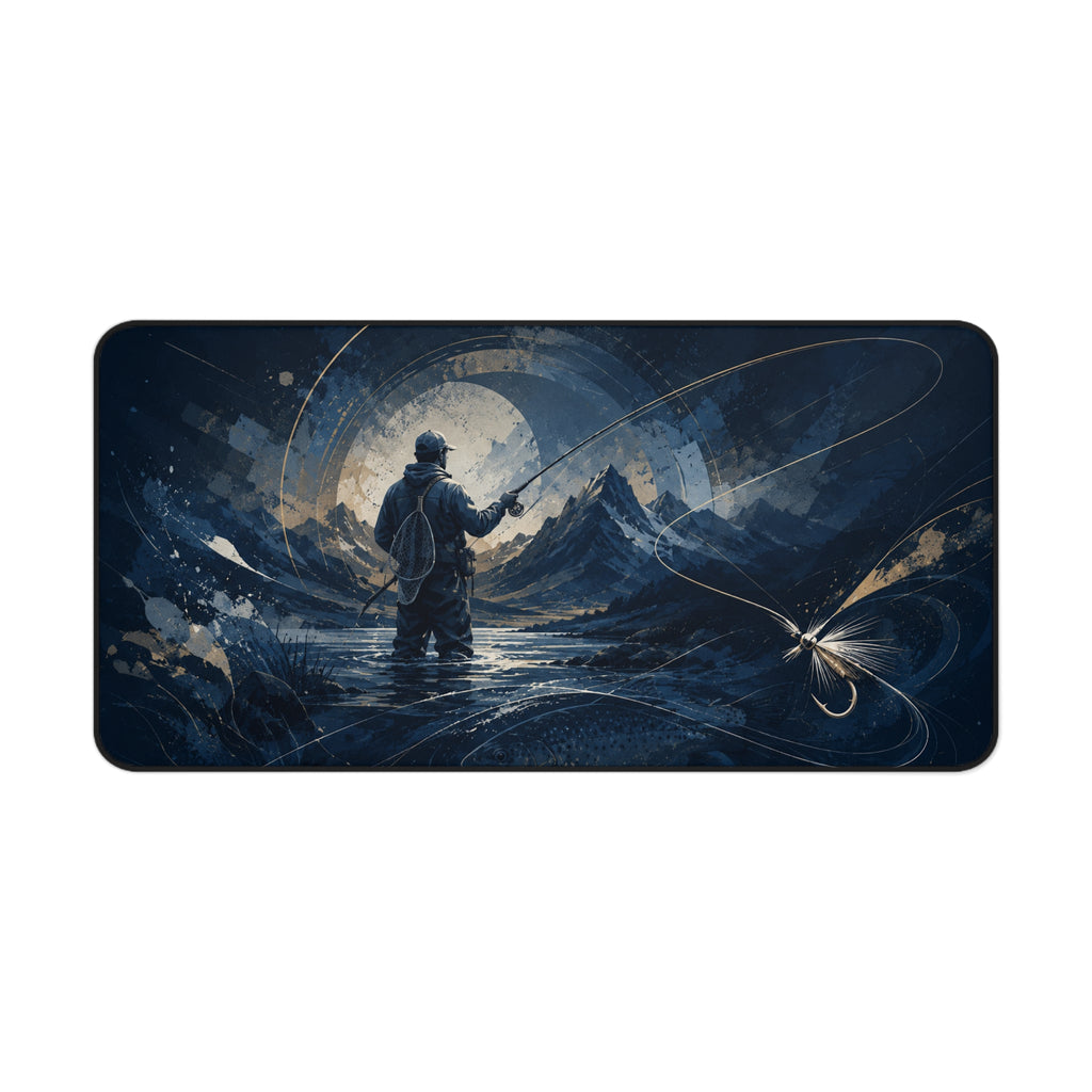Fly Fishing Illustration Desk Mat | Fly Fishing Gift