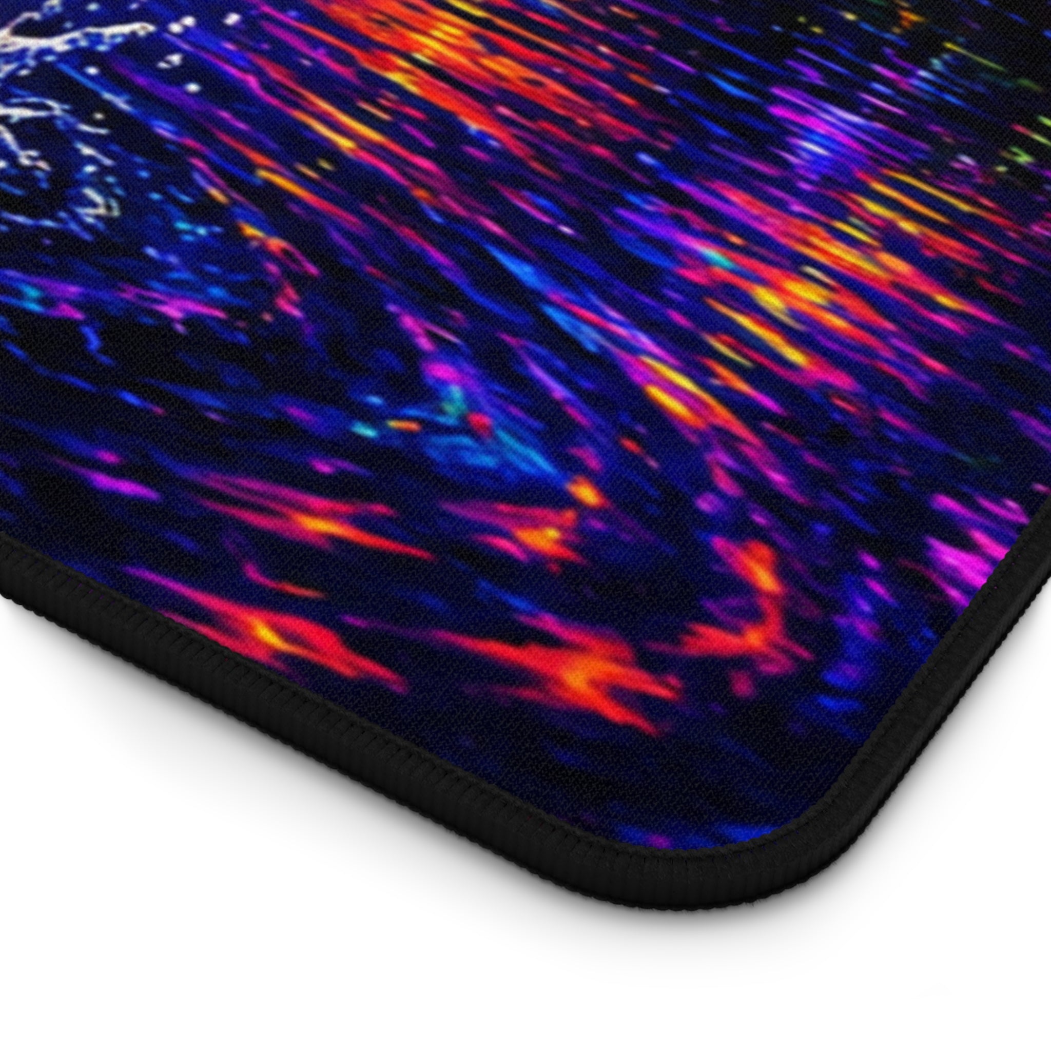 Psychedelic Night Fishing Desk Mat — Neon Mushroom Galaxy Mouse Pad