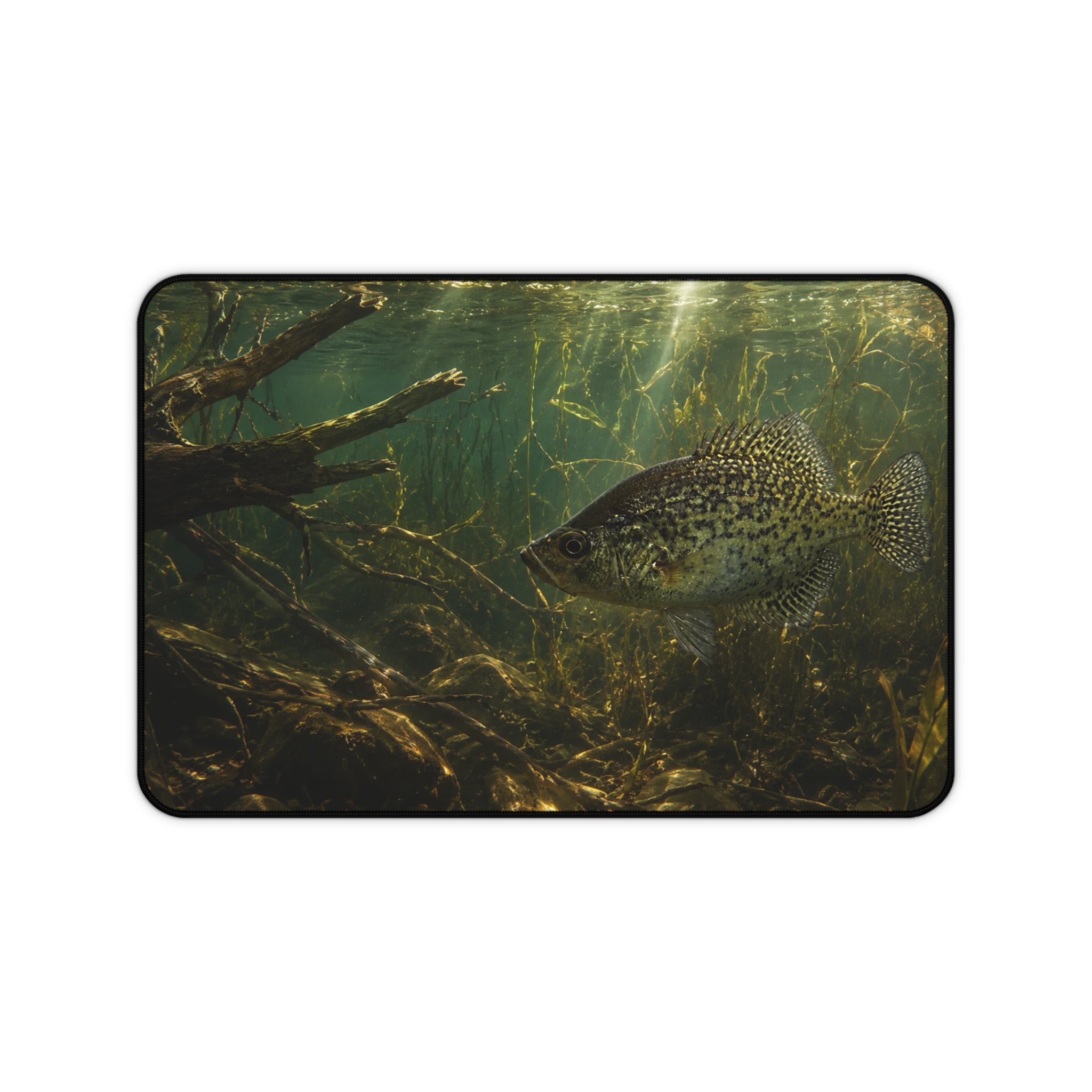 Crappie Season Desk Mat — Thick Stitched Edge Gaming Desk Mat with Original Artwork