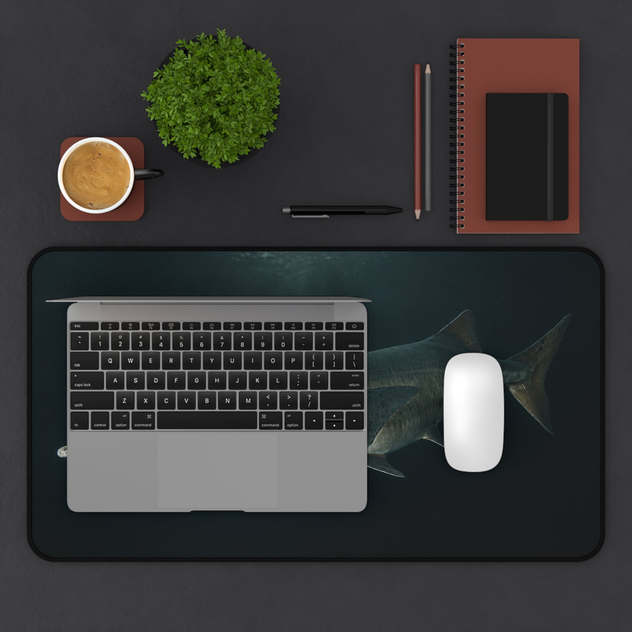 Paddlefish Desk Mat, Spoonbill Fish Mouse Pad, Underwater Fishing Artwork, Ancient River Fish Gaming Mat, Angler Gift