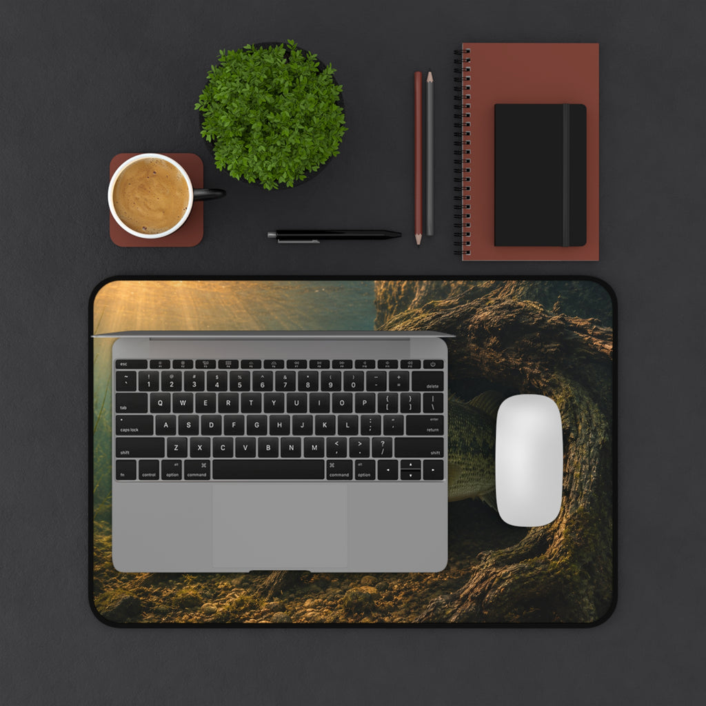 Largemouth Bass Desk Mat, Underwater Fishing Mouse Pad, Bass Fishing Desk Mat, Aquarium Fish Mousepad, Angler Gift