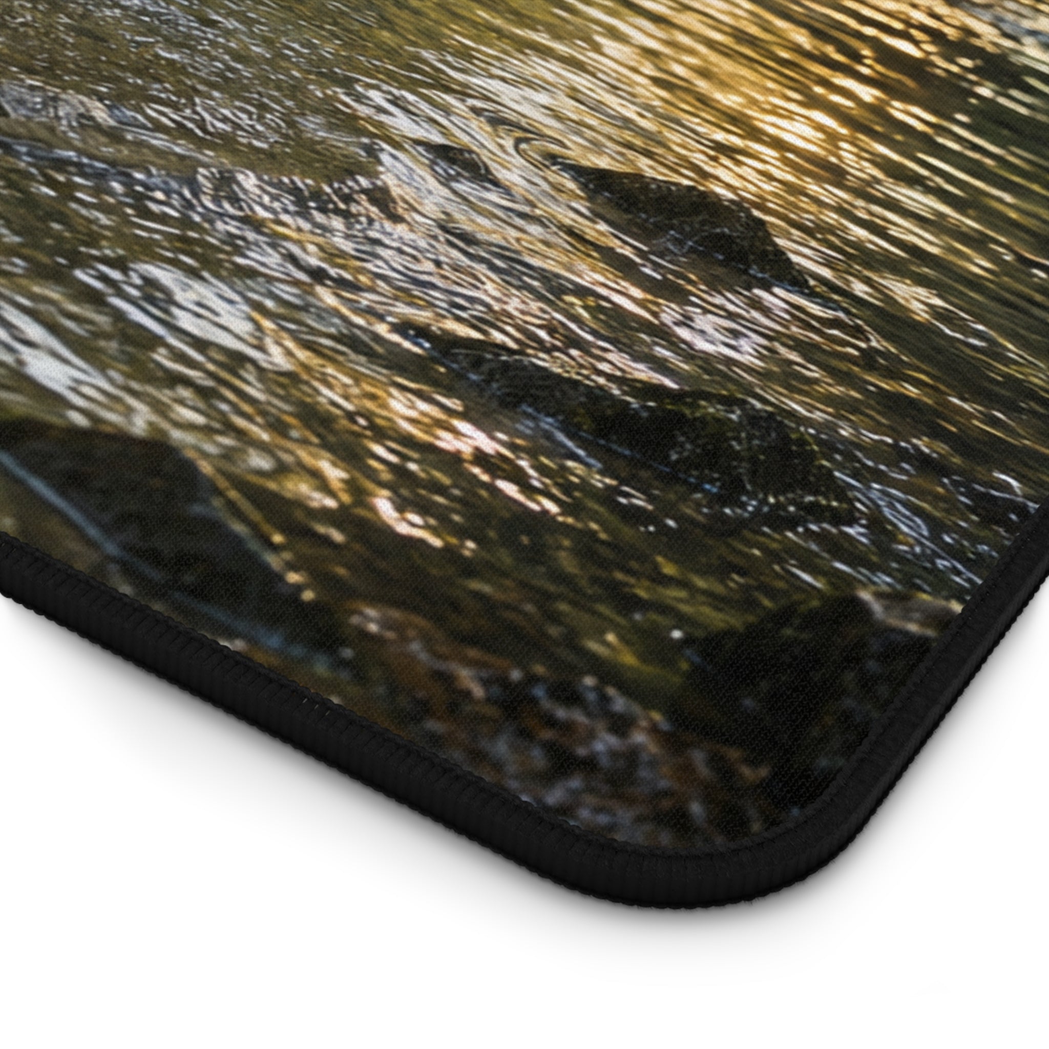 Forest Stream Leopard Desk Mat | Scenic Wildlife Mouse Pad