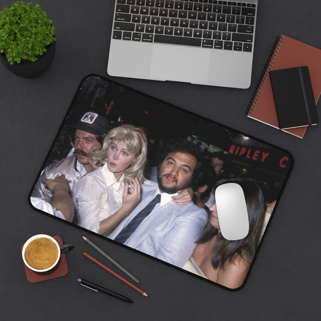 Vintage Nightclub Photo Desk Mat | Retro Party Scene, 1970s Celebrities