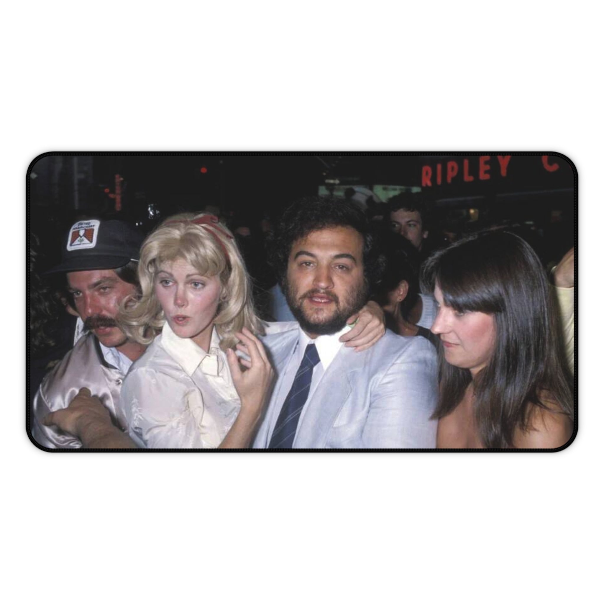 Vintage Nightclub Photo Desk Mat | Retro Party Scene, 1970s Celebrities