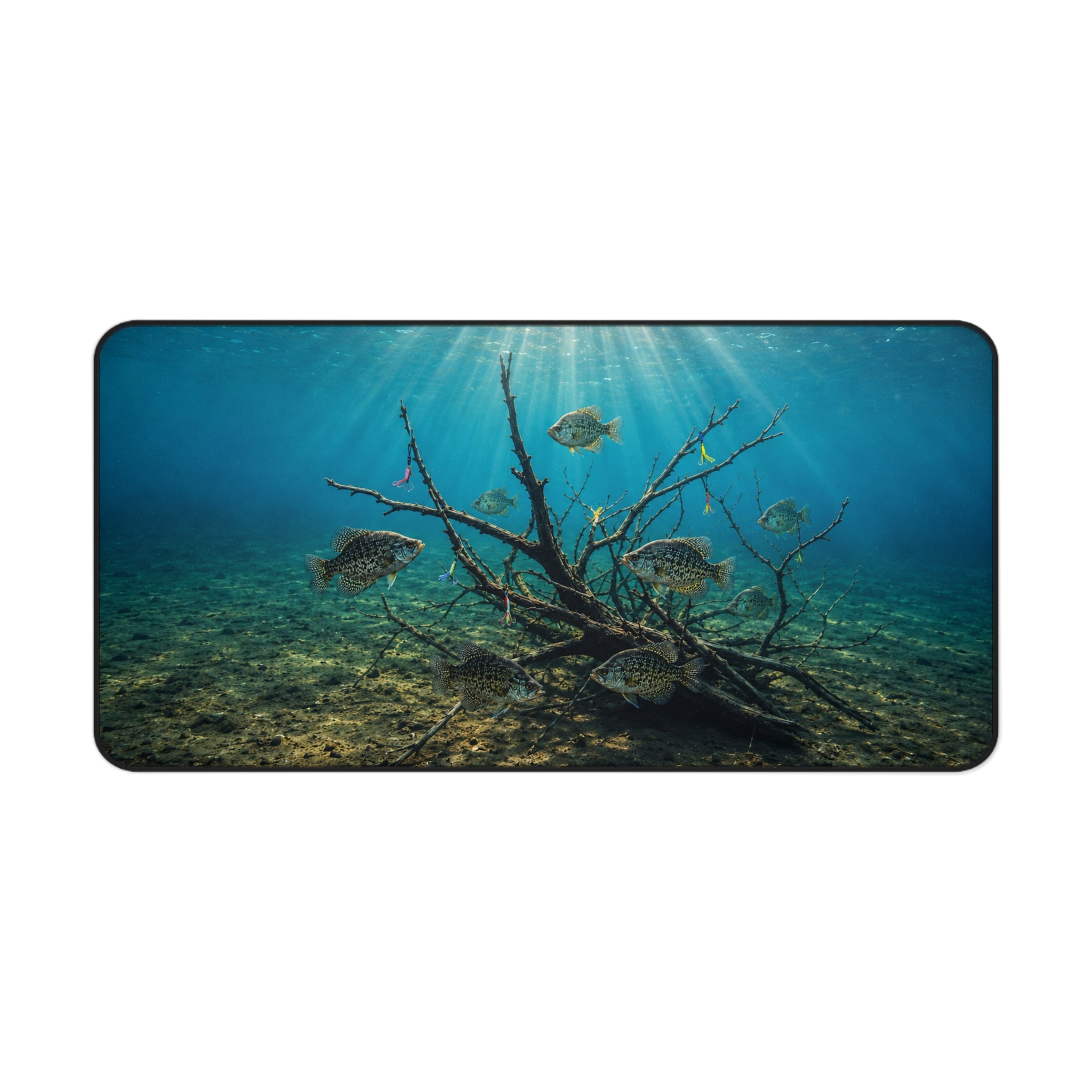 Underwater Sunbeams with Fish Desk Mat | Ocean Scene